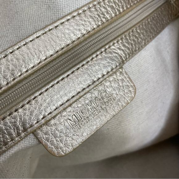 Michael Michael Kors Marina Grab Anchor oversized canvas taupe gold tote handbag - Picture 8 of 16